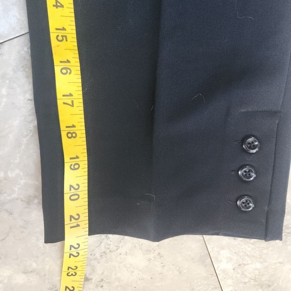 P39 Zac & Rachel black cropped dress pants pockets button detail @ cuffs - Picture 15 of 15